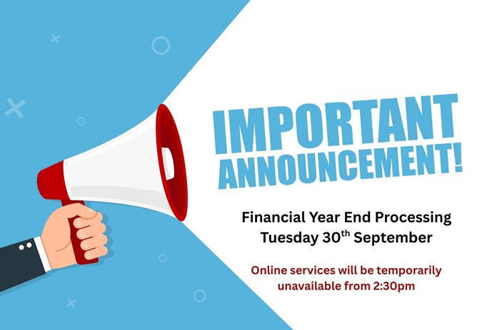 Online Services Unavailable - Tuesday 30th September